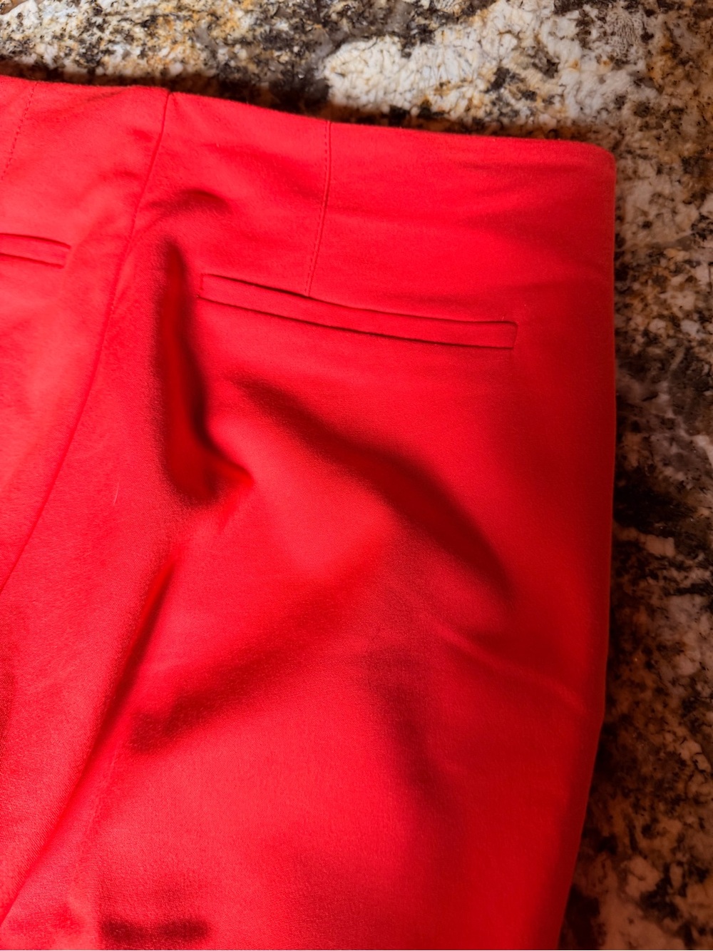 Zara pants, bright coral red, side zip and back pockets, straight leg, Sz Small - Picture 13 of 14